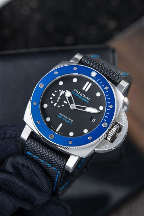 panerai submersible blue face|Panerai submersible for sale.